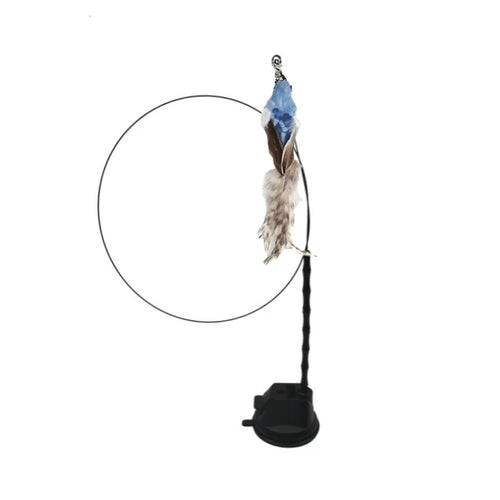 Rebound Bird Cat Toy — Blue & Silver bird style