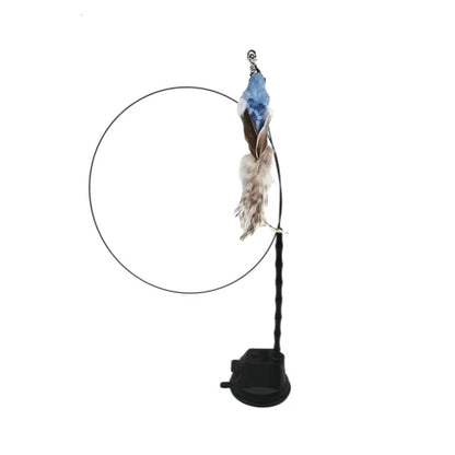 Rebound Bird Cat Toy — Blue & Silver bird style