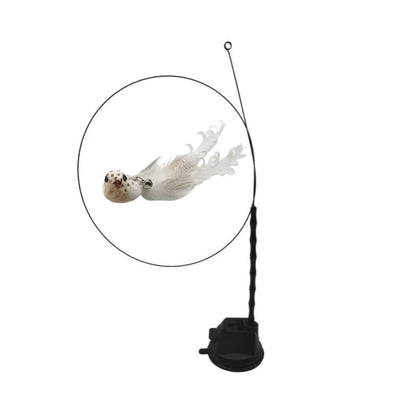 Rebound Bird Cat Toy — Ivory Plume bird style