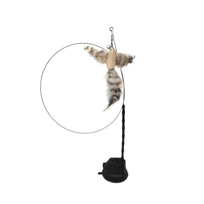 Rebound Bird Cat Toy — Natural Linen bird style